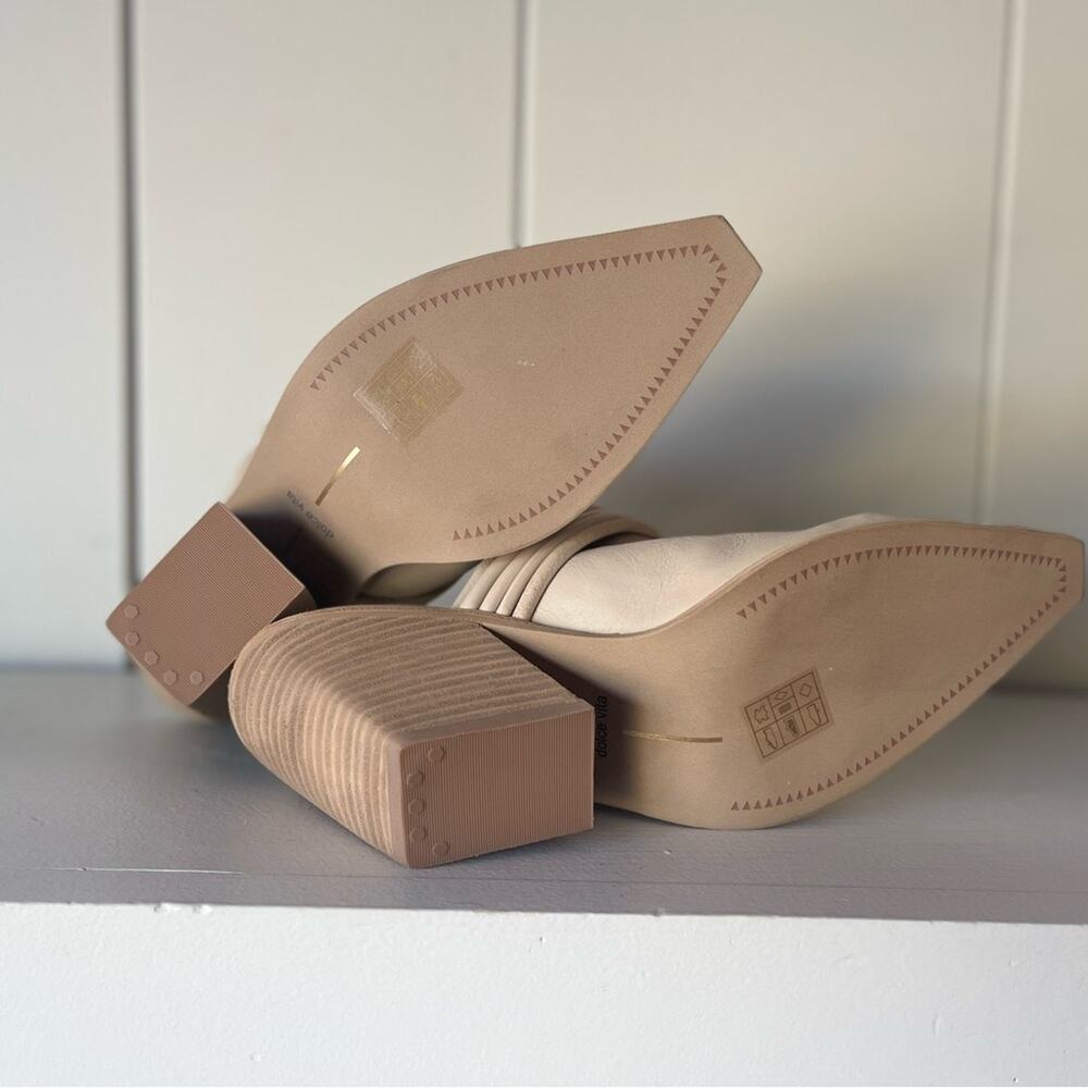 NWOT - Dolce Vita - Sita Cream Leather Mules - Picture 10 of 11